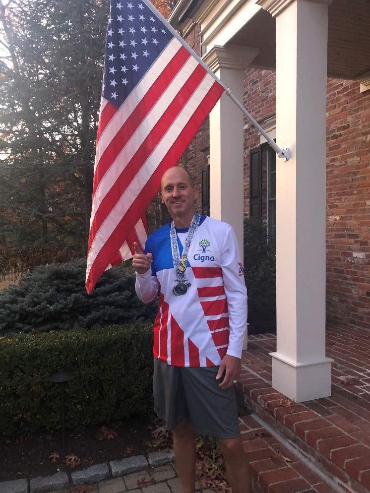 Brian Evanko completing the 2020 Marine Corps Marathon