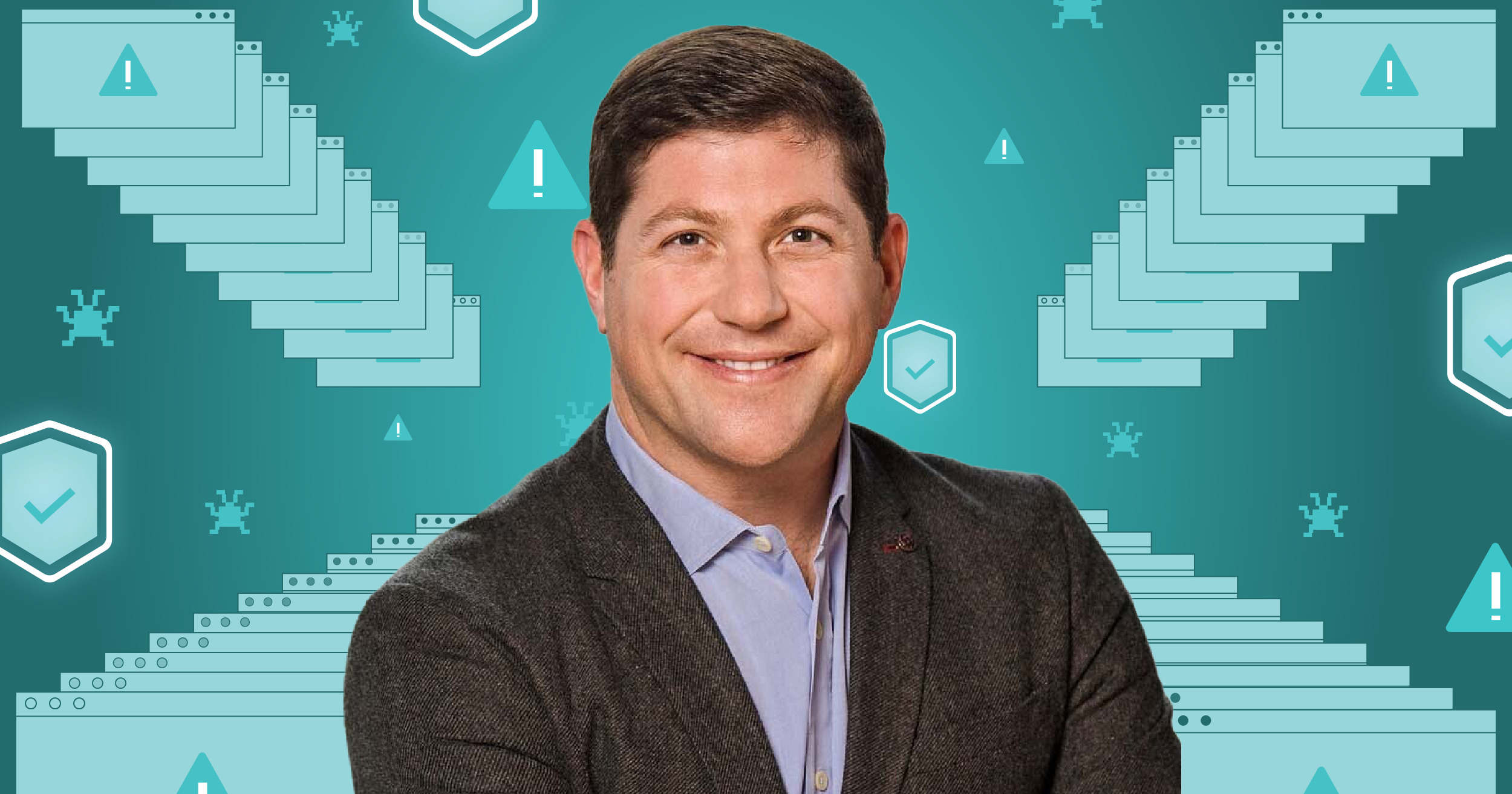 Editorial portrait of Brian Goldfarb used for an interview about cybersecurity marketing