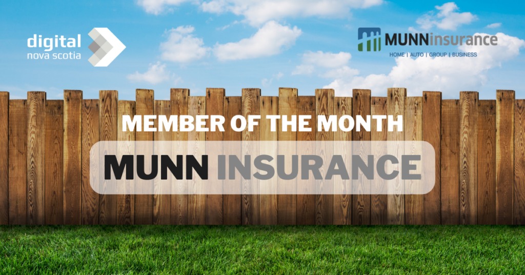 Digital Nova Scotia Member of the Month graphic featuring Munn Insurance