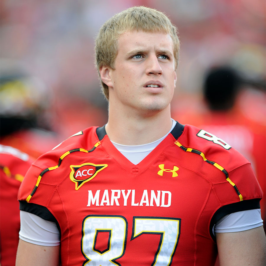 Archival photograph of Brian McMahon during his Maryland football years