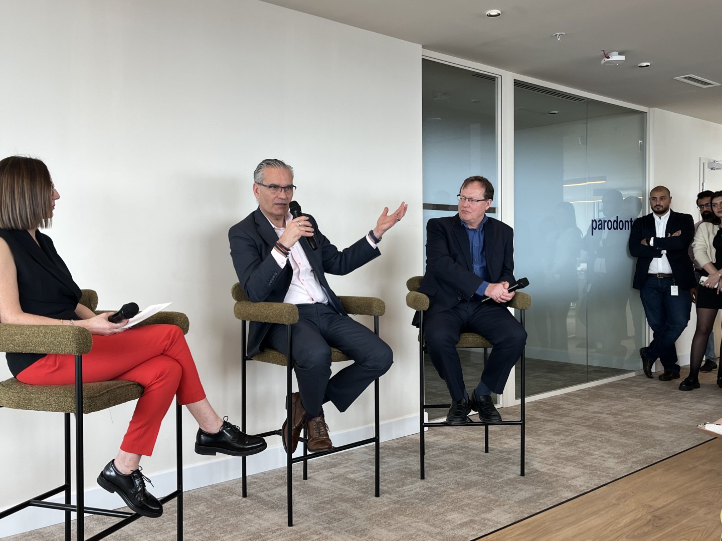 Brian McNamara taking part in a discussion with the Haleon team in Istanbul