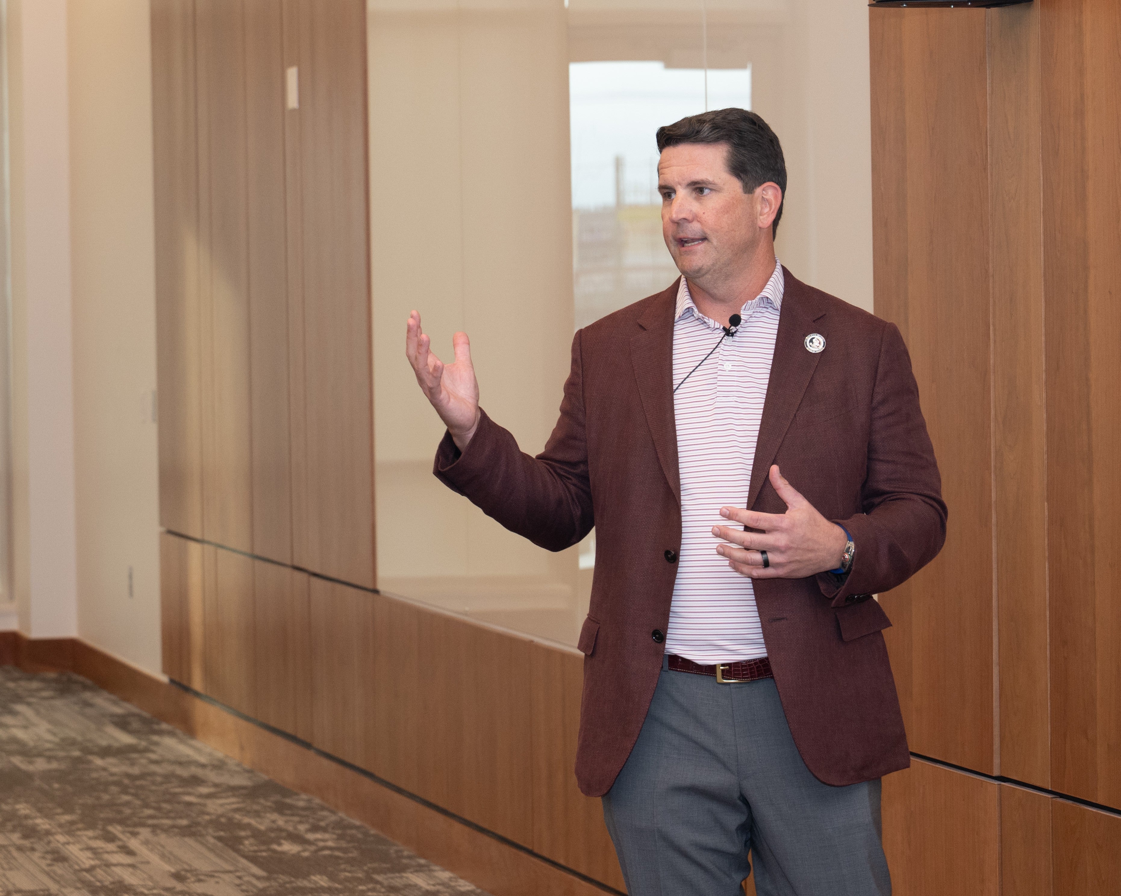 Brian Murphy speaks to Florida State University students during his January 2026 appearance.