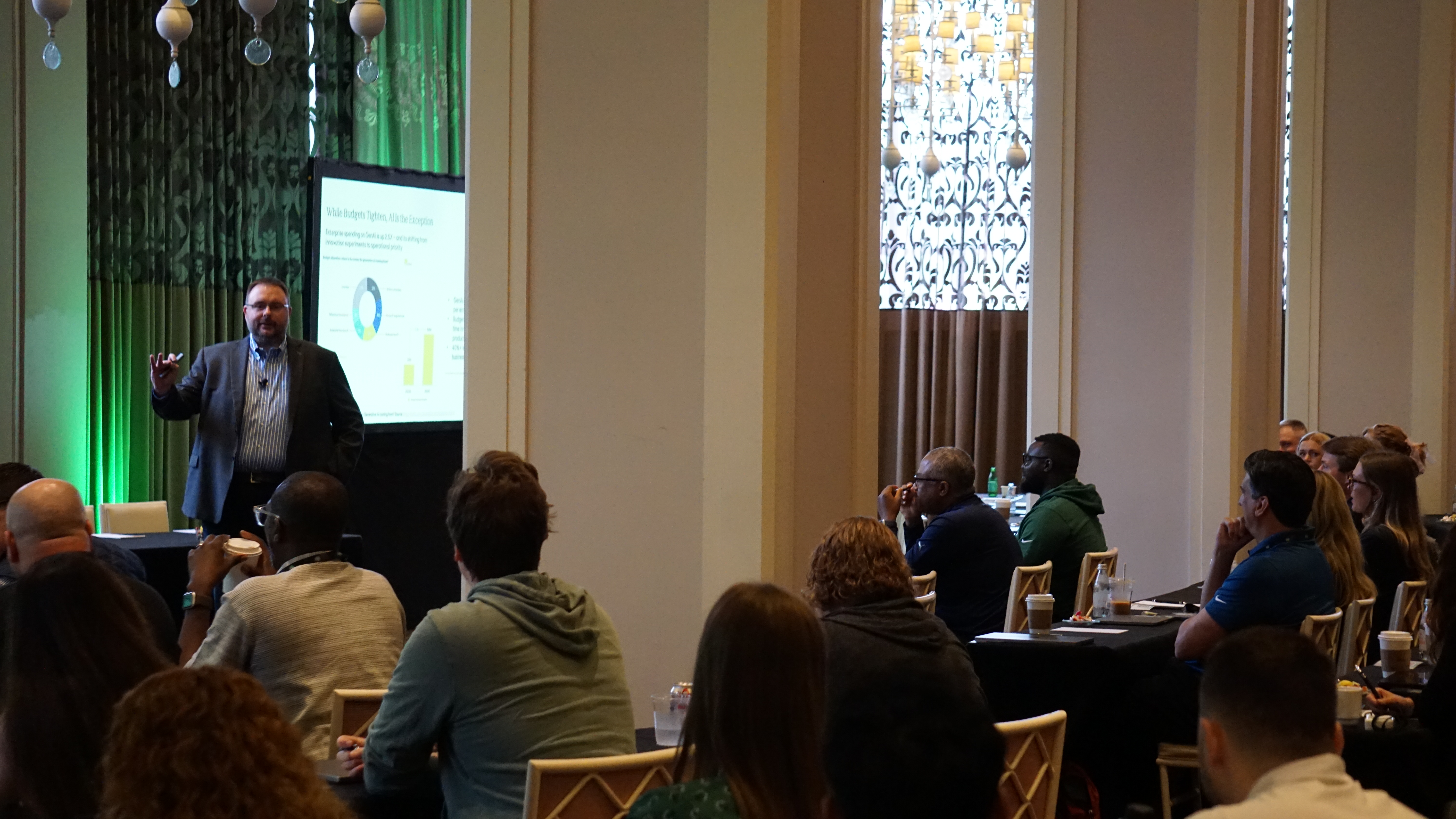Brian Price speaking to seated Kion colleagues during the company’s Philadelphia gathering.