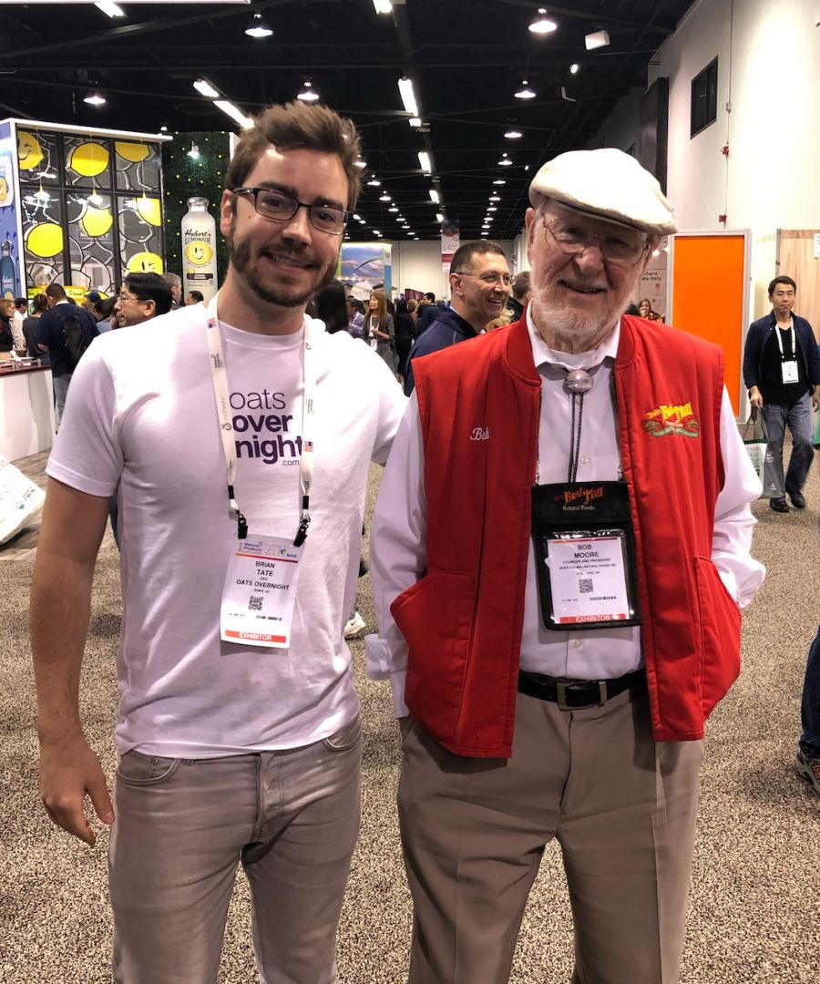 Brian Tate with Bob’s Red Mill founder Bob Moore at Expo West
