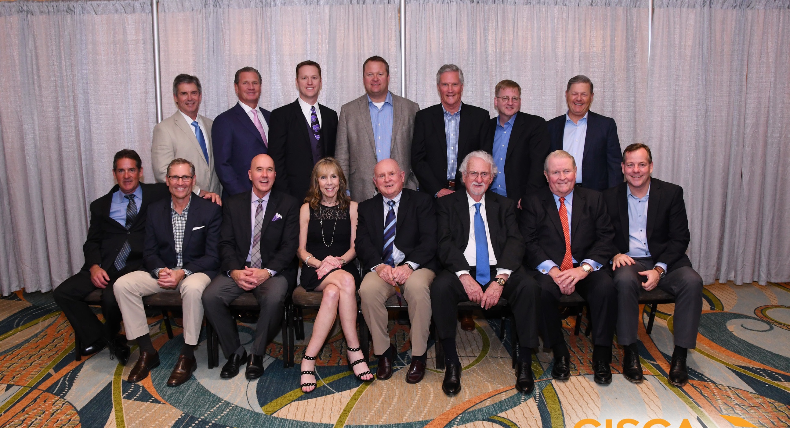 Fifteen CISCA past presidents at the 2018 convention; Brice Neiman stands fourth from the left in the back row
