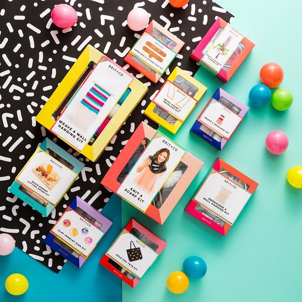 Colorful Brit + Co Target kits for weaving, knitting, jewelry and other DIY projects