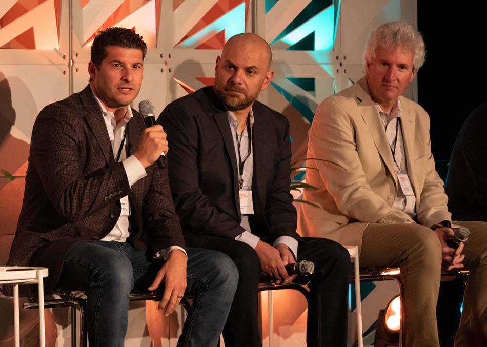 Matthew Van Houten, Muhammad Eldereiny and Bruce Anderson seated on the Advanced Advertising Summit panel in Los Angeles