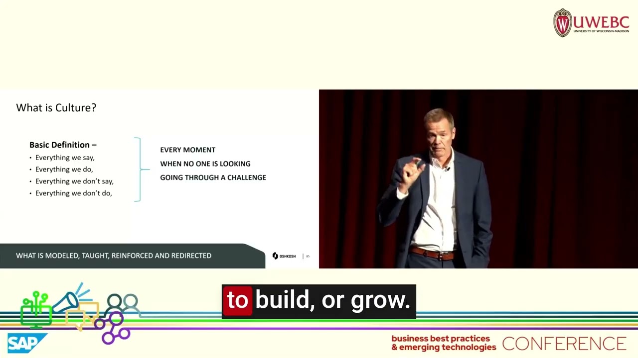 Bryan Brandt presenting a slide about culture at the 2025 UWEBC conference