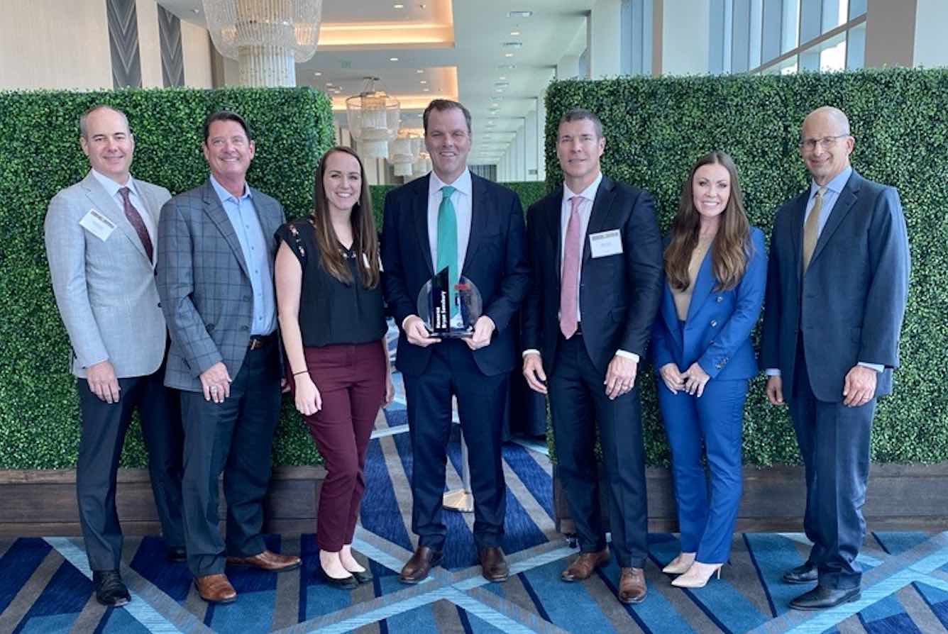 Bryan Sansbury with AEGIS colleagues at the 2023 Houston award ceremony