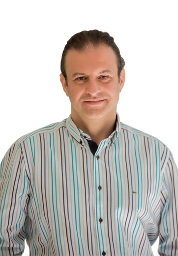 BUBA founder Timuçin Bilgör in a striped shirt