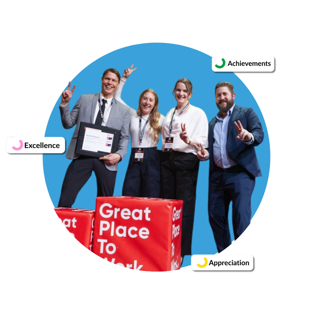 Bucketlist team members celebrating at a Great Place to Work event