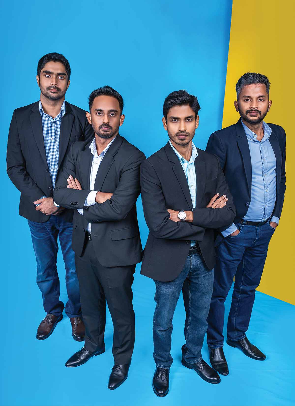 Fcode Labs executives Buddhishan Manamperi, Pamaljith Harshapriya, Tharindu Malawaraarachchi, and Ramesh Rathnayake standing together