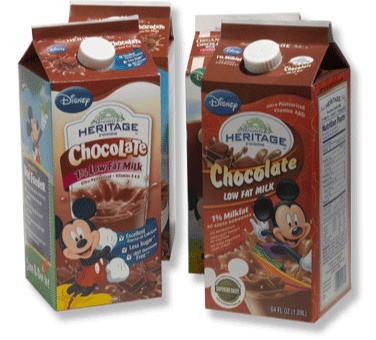 Chocolate-milk cartons pictured in Butler Enterprises’ food packaging and mock-ups portfolio