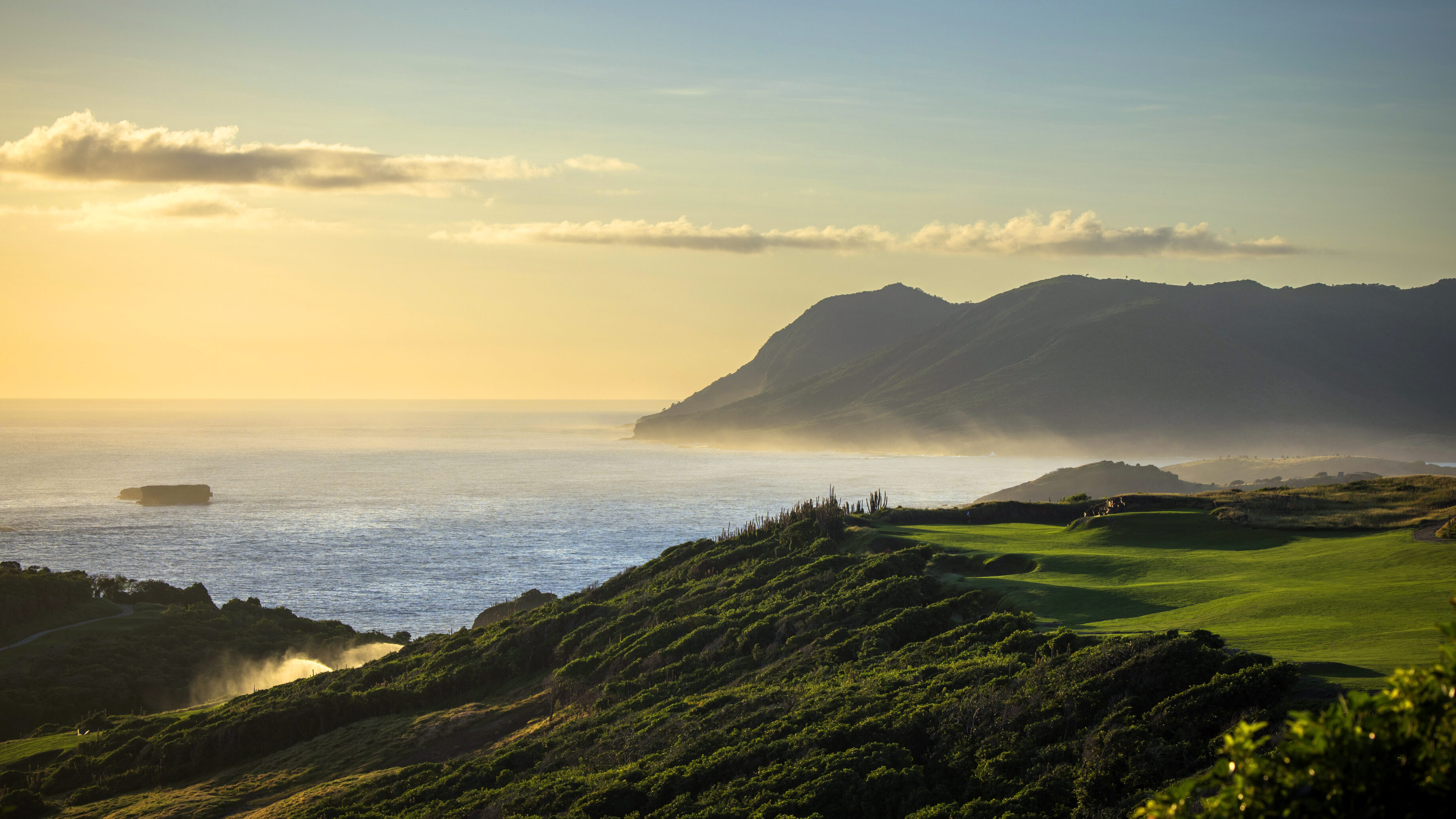 Point Hardy Golf Club at Cabot Saint Lucia running along steep green cliffs above the Atlantic