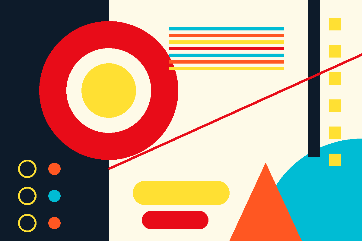 Swiss-style graphic representing Cafe Rio's fresh Mexican menu