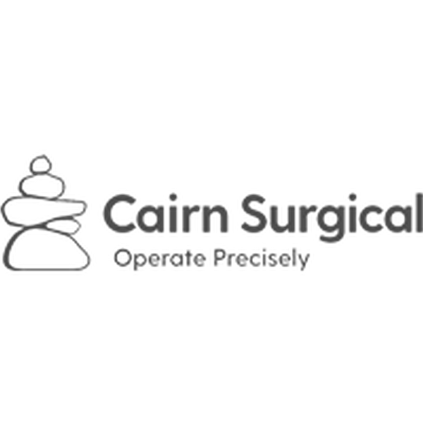 CairnSurgical company logo - a stacked-stone cairn with the words Cairn Surgical, Operate Precisely