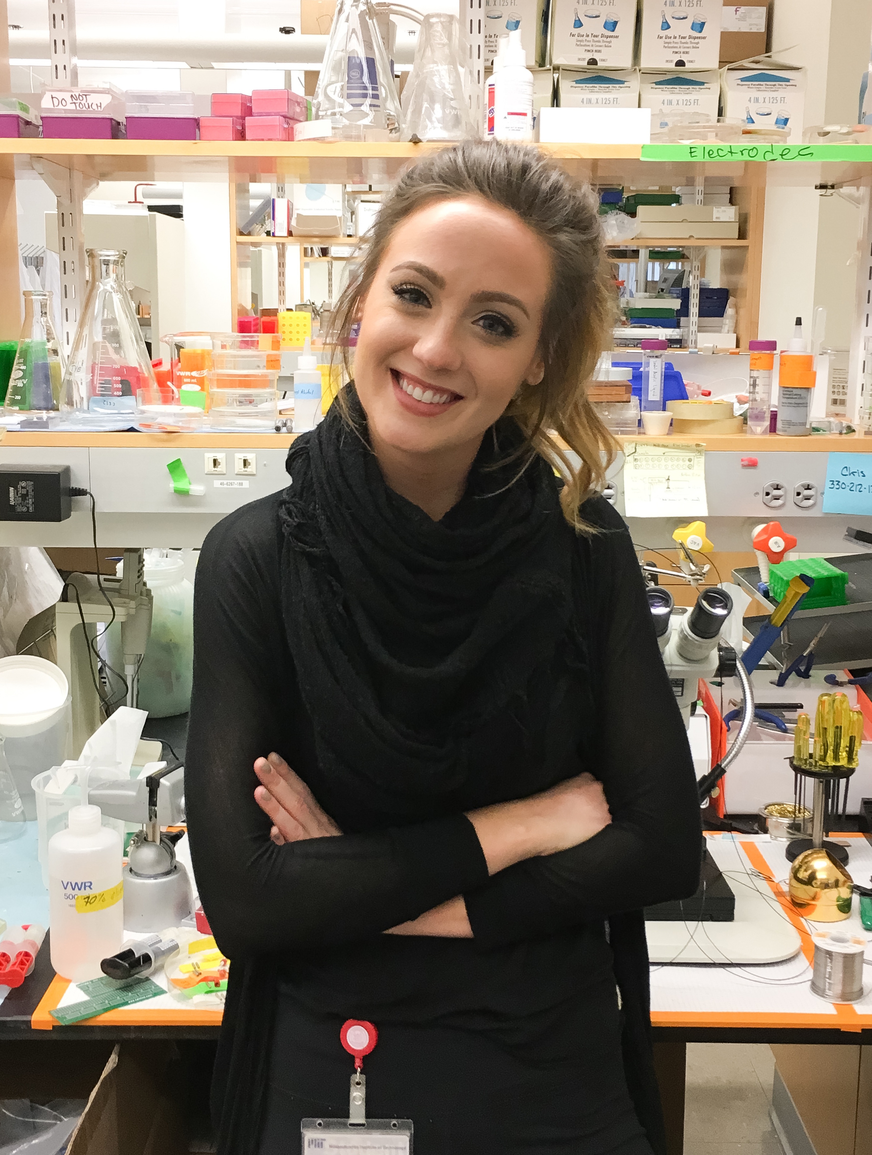 Caitlin Vander Weele in the Tye laboratory at MIT
