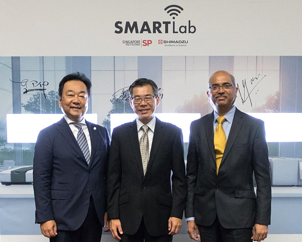 Tetsuya Tanigaki, Soh Wai Wah and Caliber founder Sekhar Surabhi at the 2018 SMARTLab launch