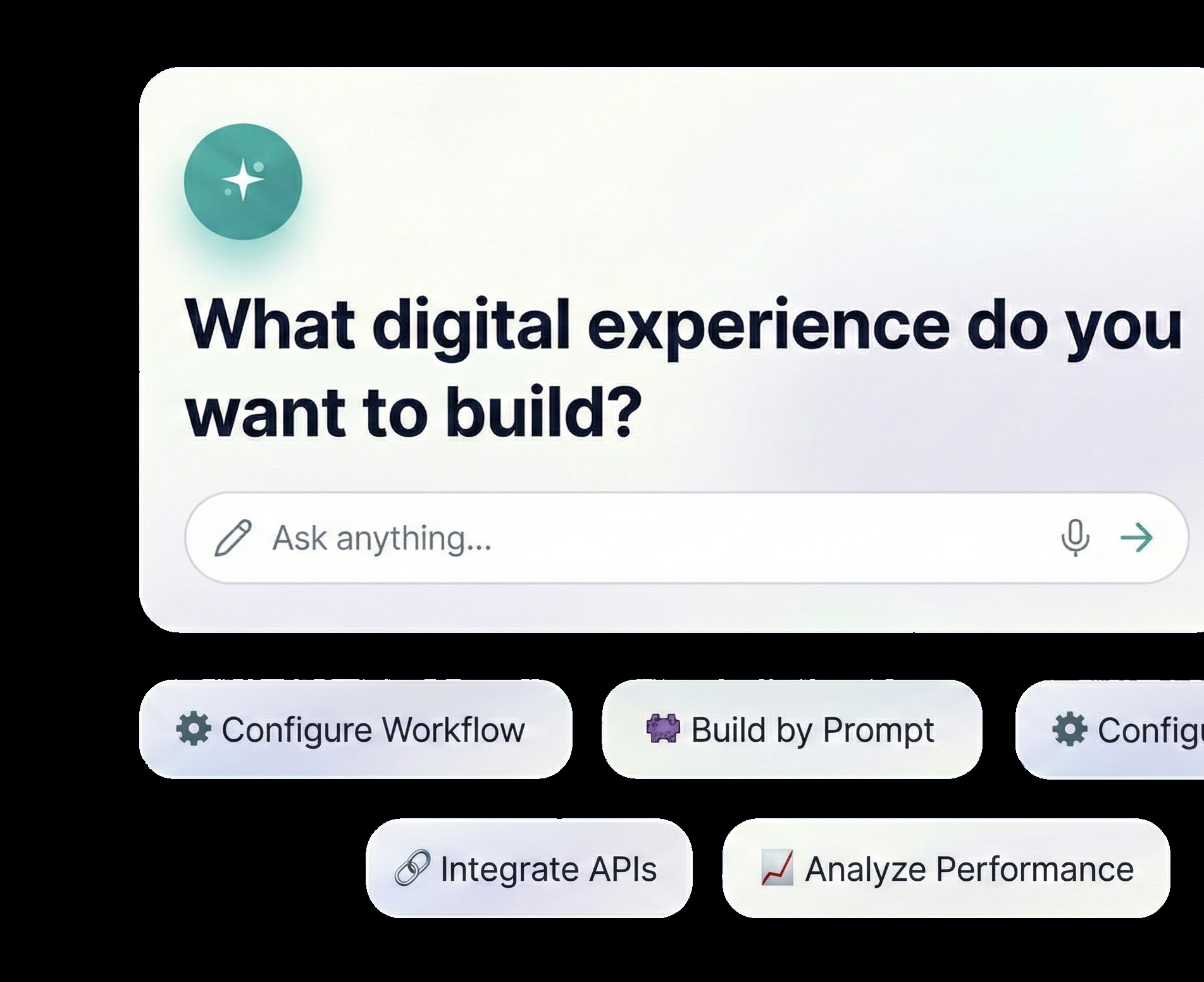 Callvu Studio interface asking what digital experience to build