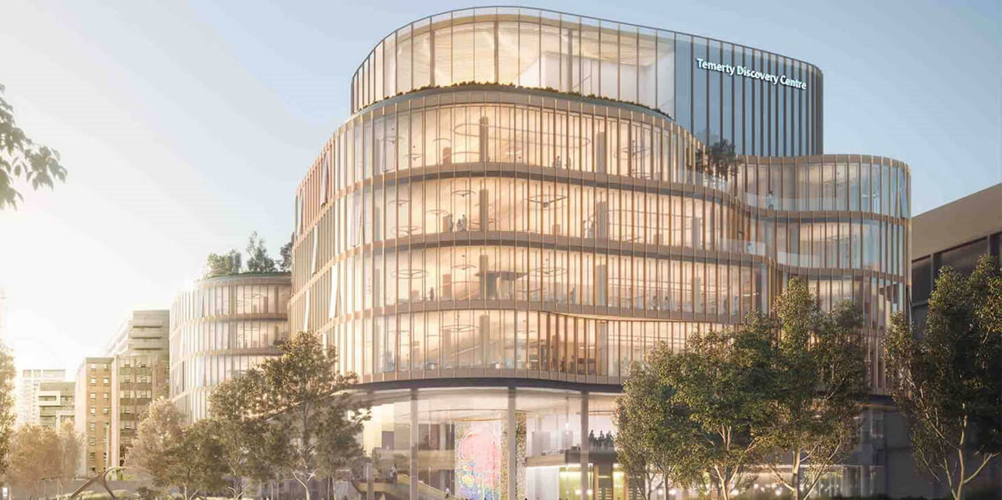 Architectural rendering of the Temerty Discovery Centre at CAMH in Toronto