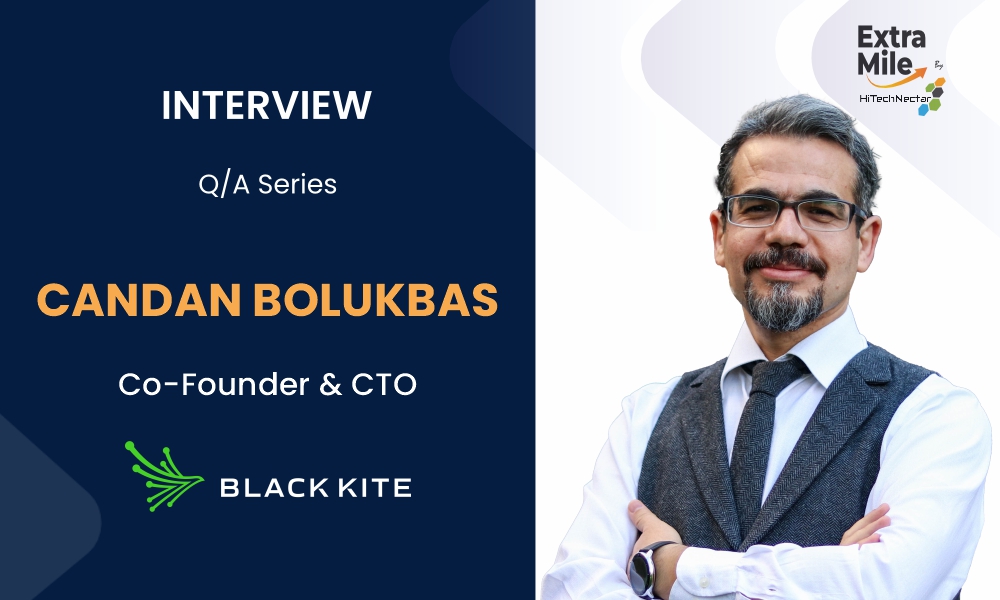 Interview graphic featuring Candan Bolukbas, co-founder and CTO of Black Kite
