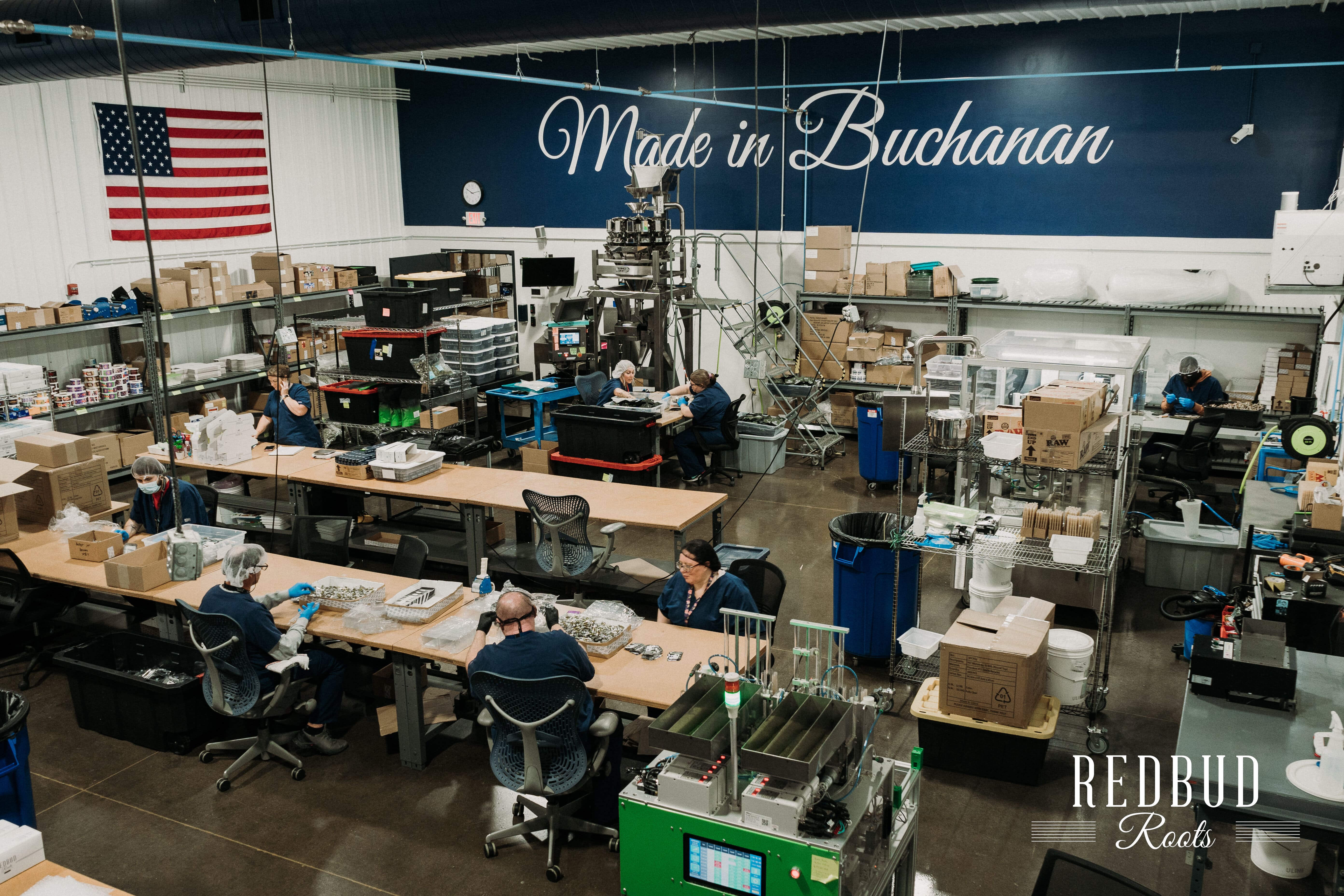 Redbud Roots cannabis production facility building