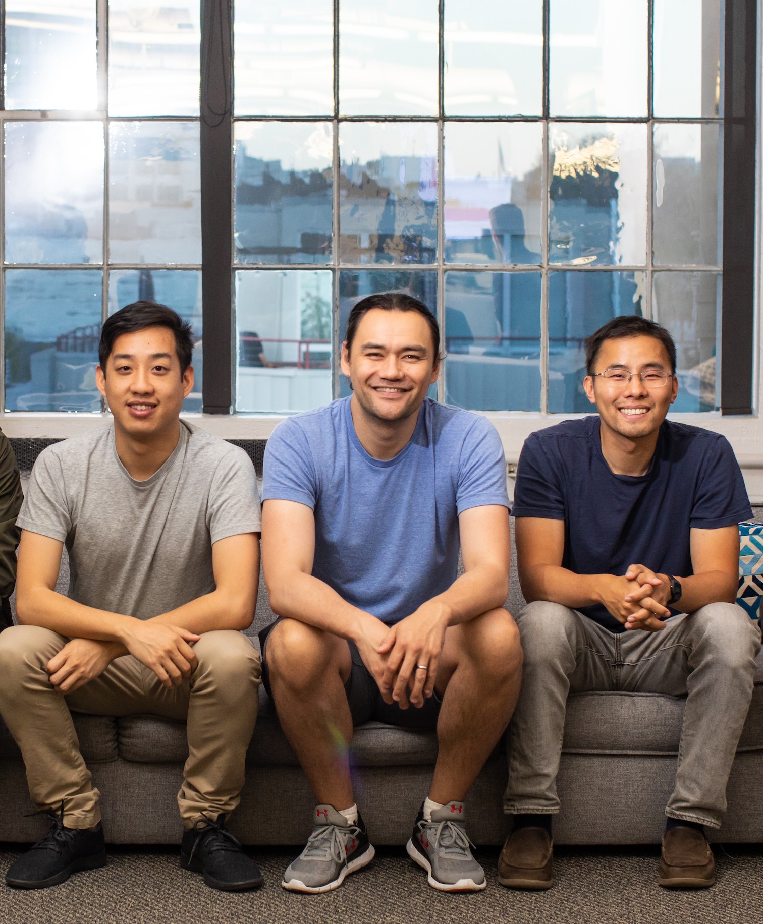CaptivateIQ founders Hubert Wong, Mark Schopmeyer and Conway Teng sitting together