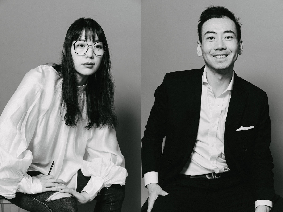 CARAA co-founders Carmen Chen Wu and Aaron Luo in a black-and-white portrait