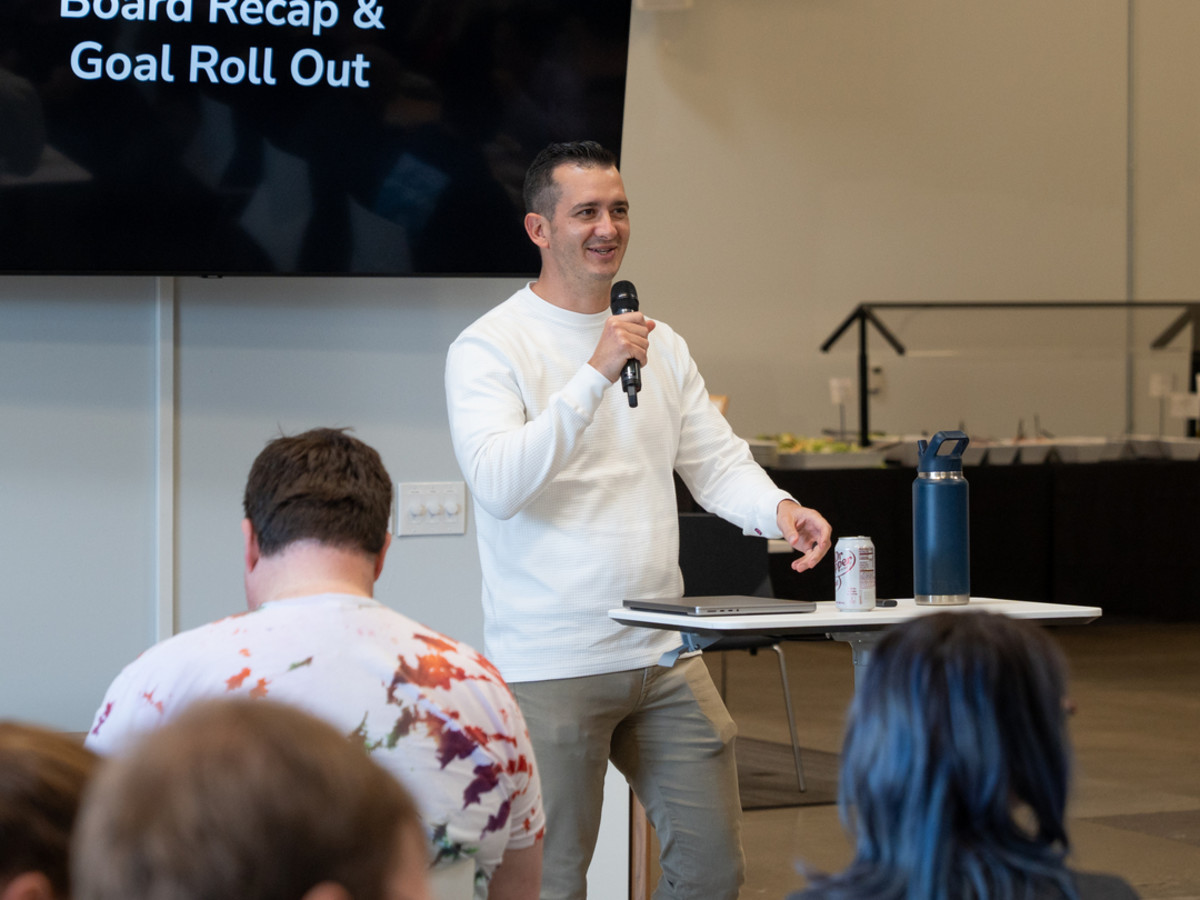 Philip DeSimone presenting at an internal CarbonTalks gathering