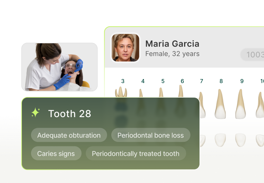 CareStack product illustration showing its clinical workflow tools
