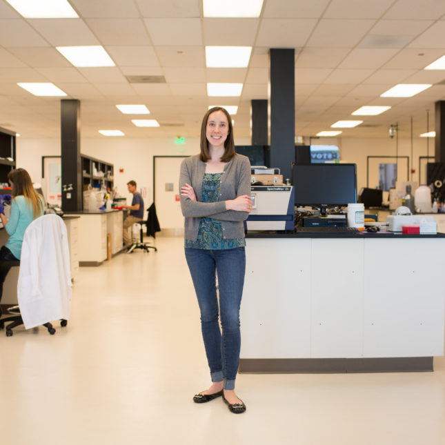 Rachel Haurwitz standing in a Caribou Biosciences laboratory