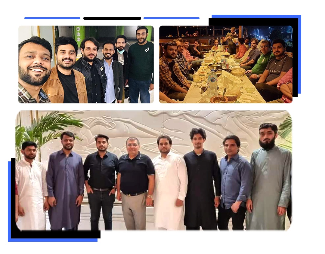 Company-published collage of Carpe Diem team meetups, including a group dinner and colleagues posing together