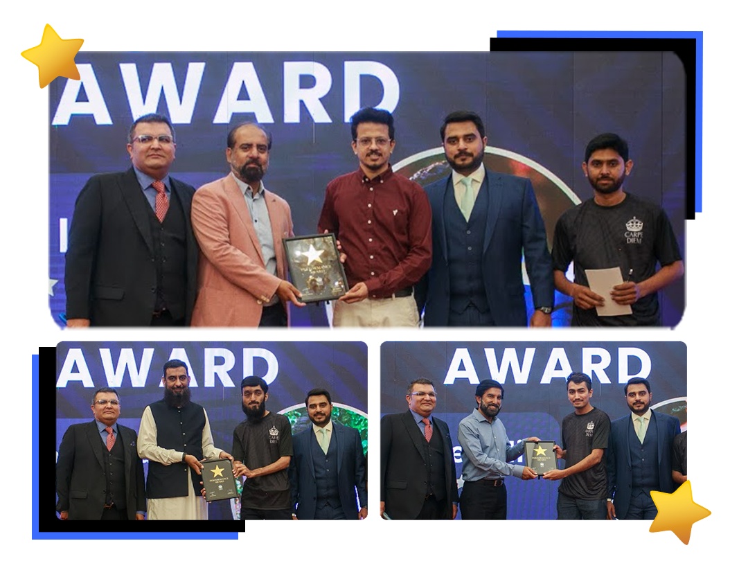 Carpe Diem’s published collage showing colleagues presenting and receiving performance awards