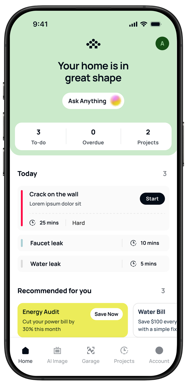 Casa app running on an iPhone