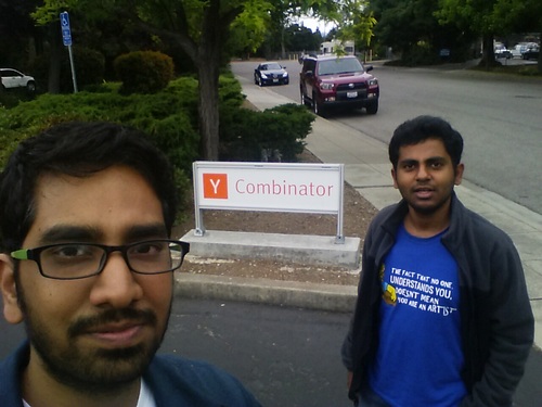 Cashfree founders photographed outside Y Combinator