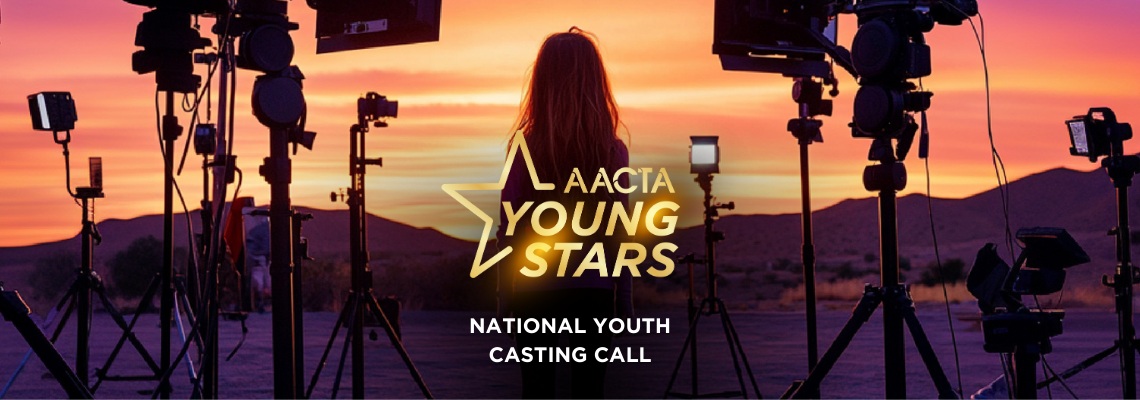 AACTA Young Stars promotional artwork with a young performer surrounded by cameras