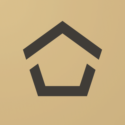 Castle logo - a minimalist house mark on gold