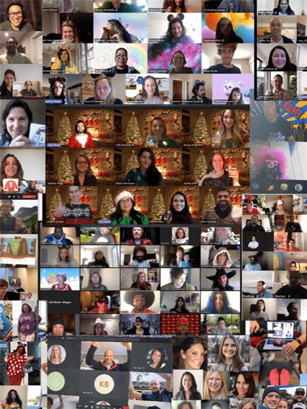 Montage of Castlight team members on video calls, published on its careers page