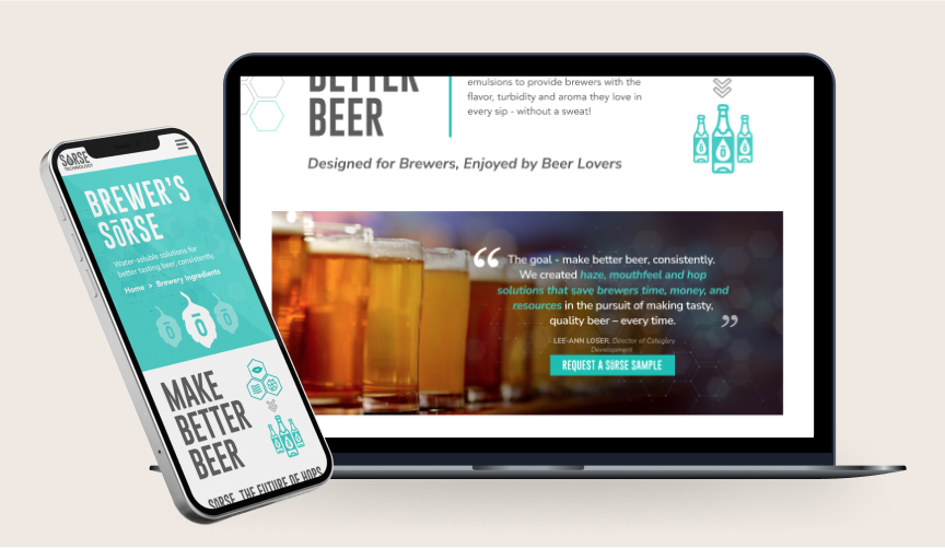 Catalyst’s presentation of the SōRSE website on desktop and mobile devices
