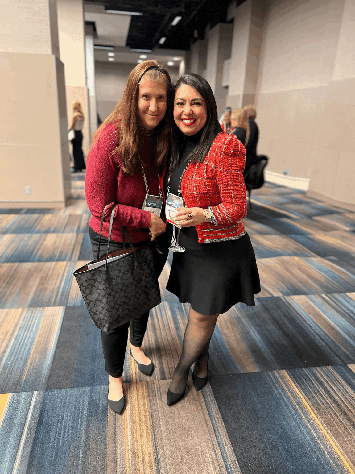 Catherine Solazzo, at right, with a fellow attendee at a Women of the Channel gathering