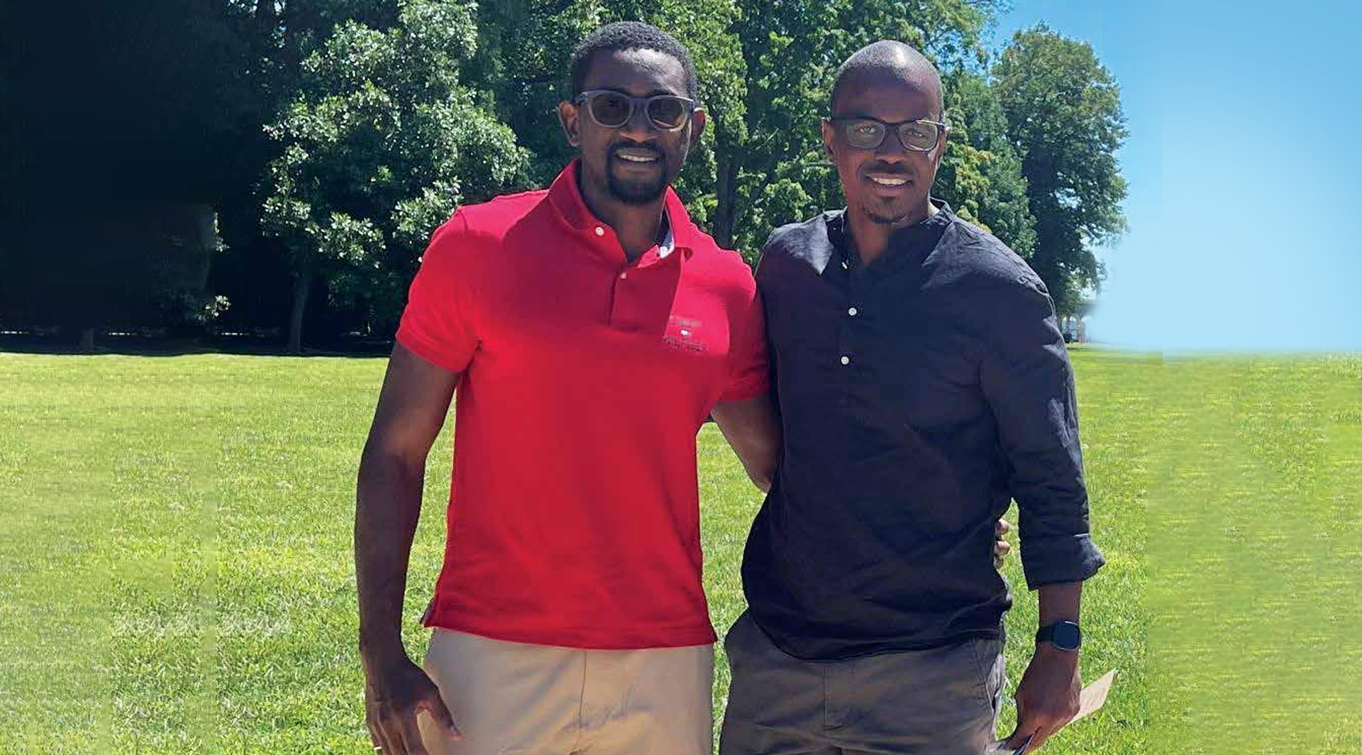 Cauridor co-founders Oumar Rafiou Barry and Abdoulaye Bah standing together outdoors