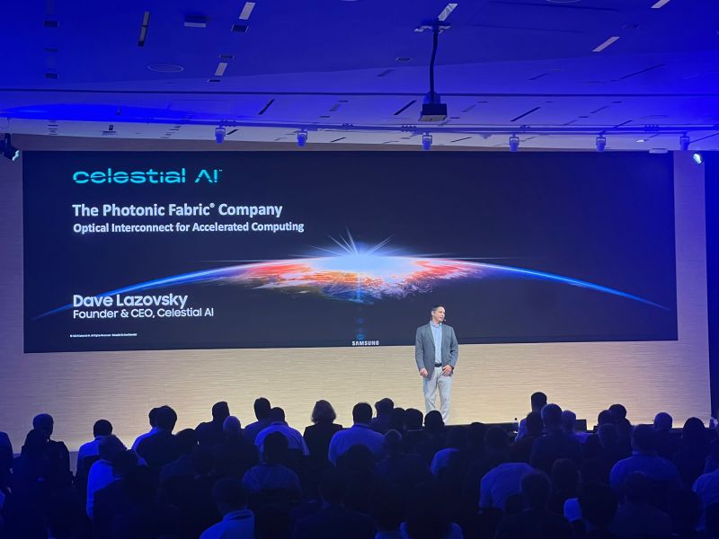 David Lazovsky presenting Celestial AI's Photonic Fabric technology at the Samsung Semiconductor SAFE Forum