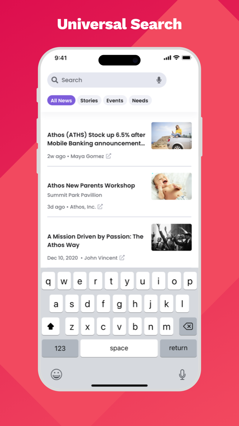 Cerkl Broadcast universal search feature on mobile