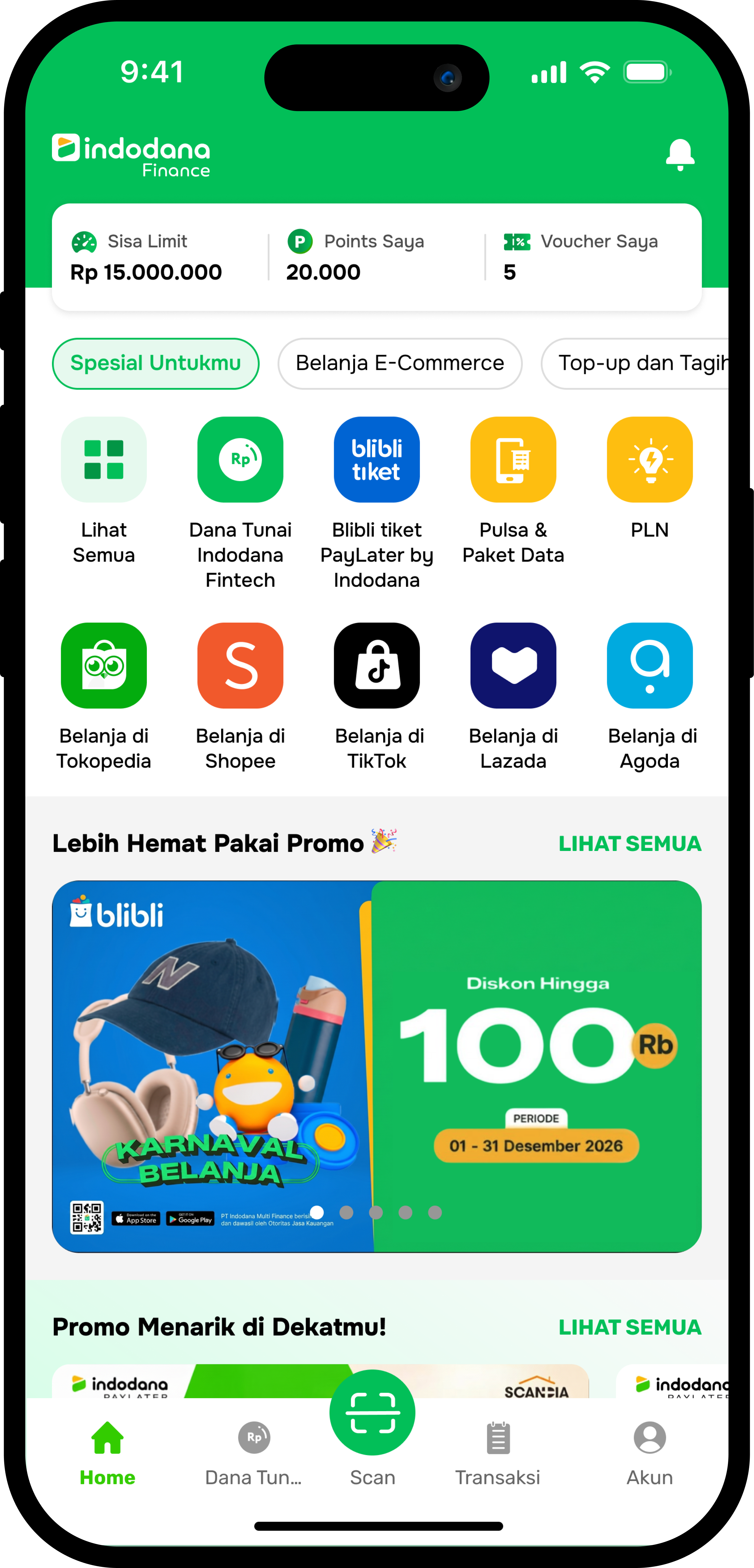 Official Indodana Finance mobile app interface