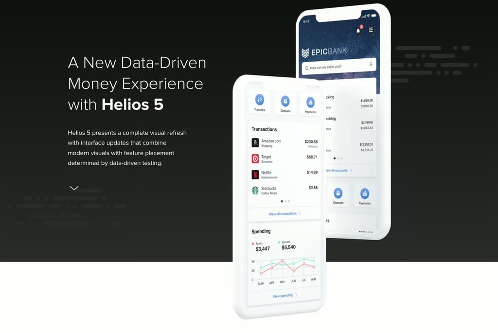 MX Technologies Helios 5 landing page featured in Ceros’s customer gallery