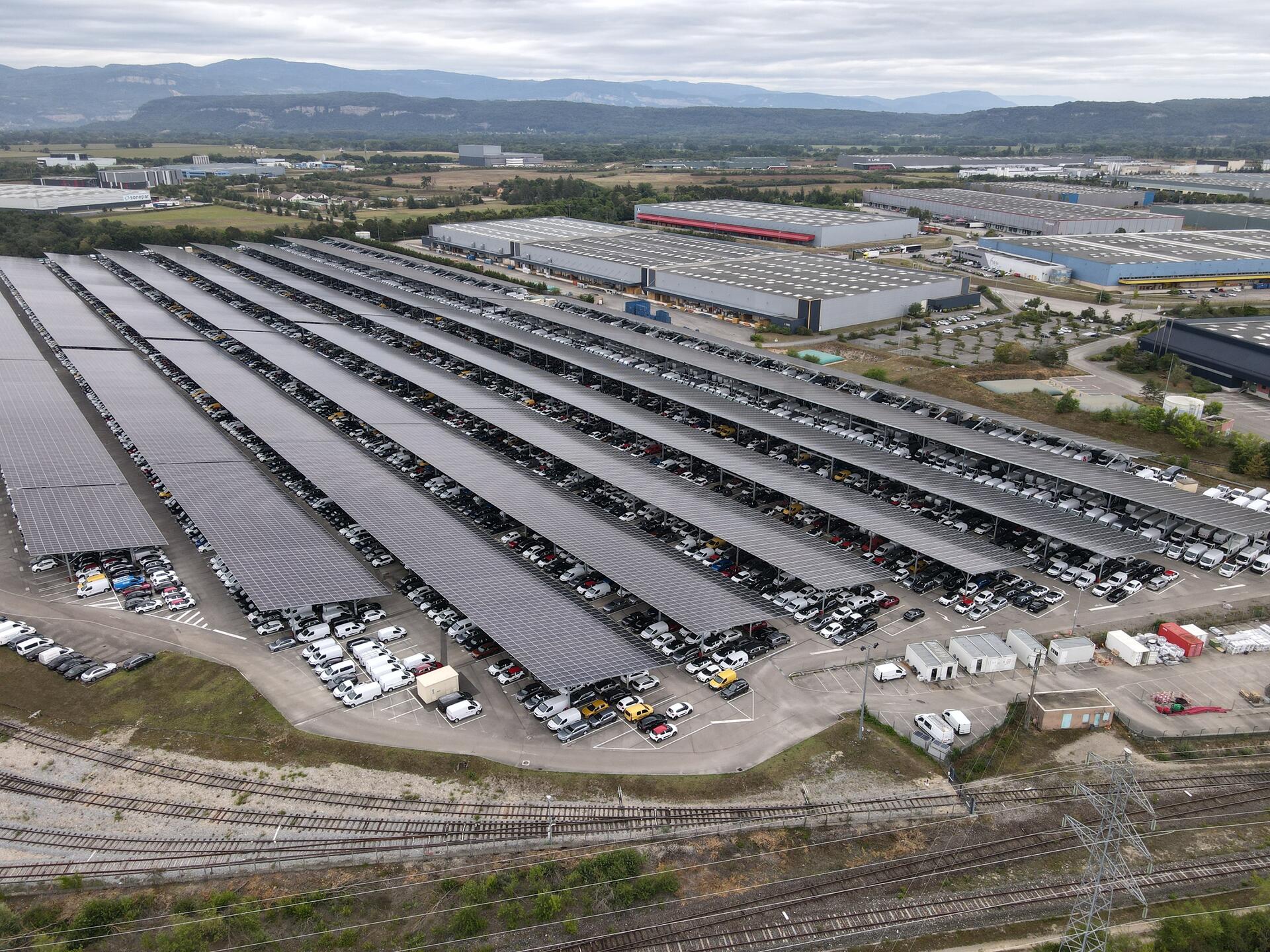Aerial view of CEVA’s finished-vehicle logistics site at Blyes