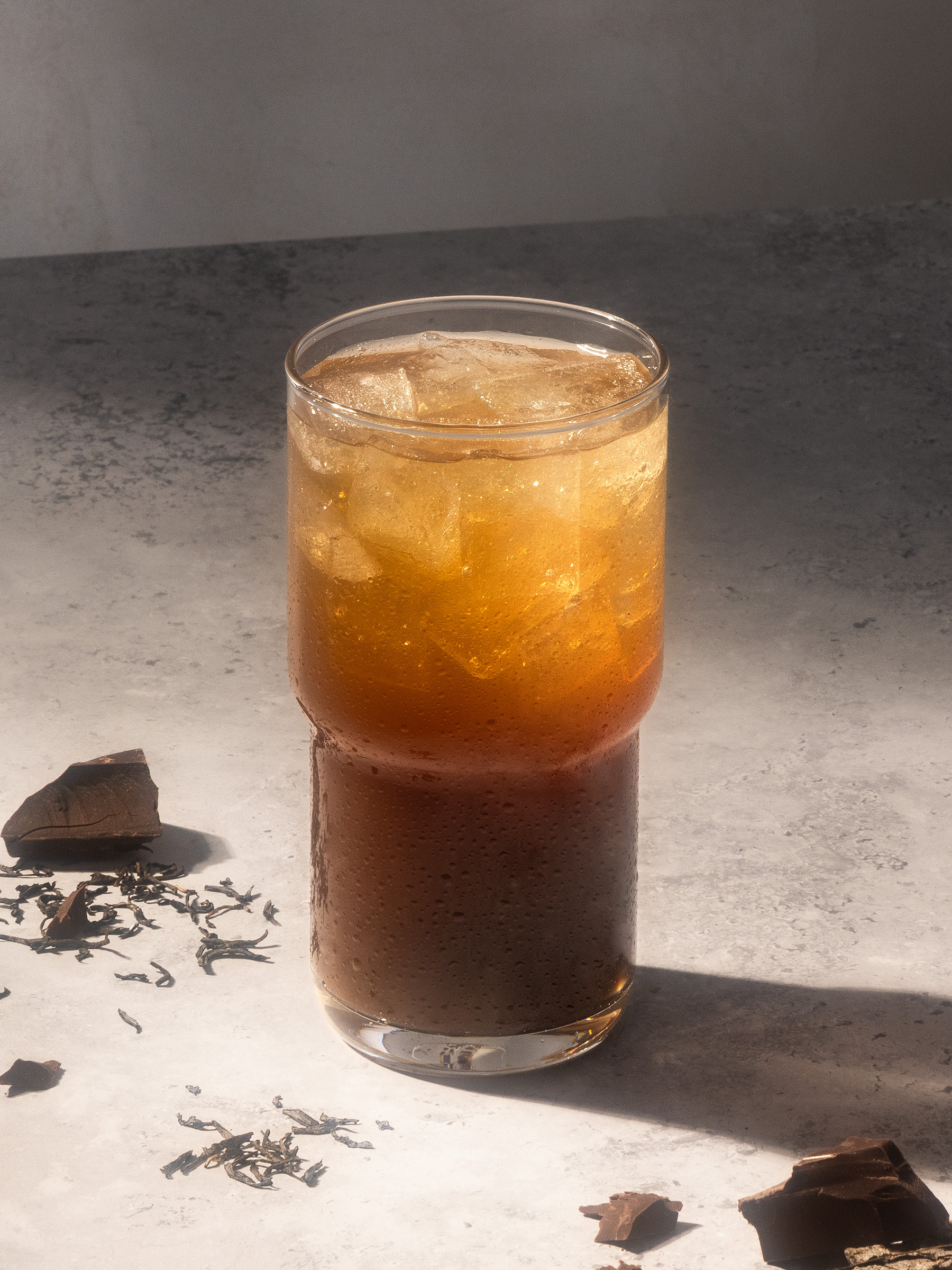 CHAGEE pure iced tea in a clear glass