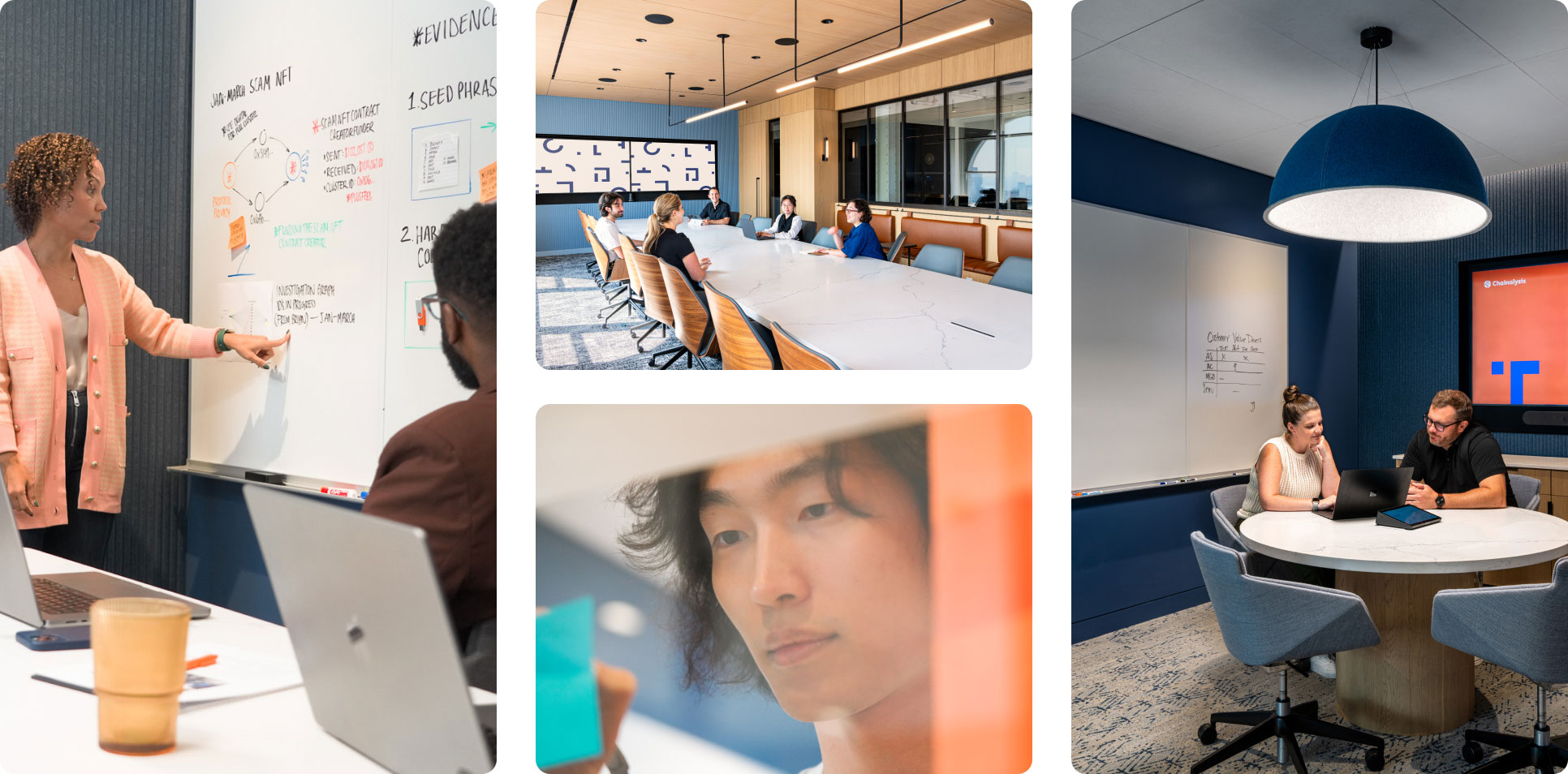 A collage of Chainalysis employees and company gatherings