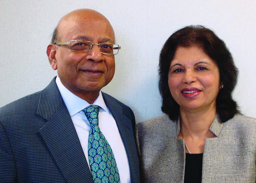 Chandra Bhansali, left, and his wife and co-founder Sharada Bhansali