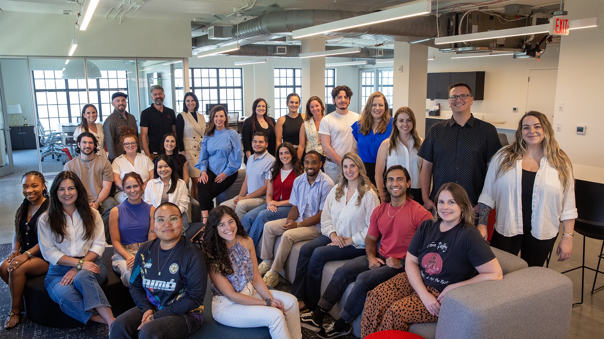 The ChappellRoberts team gathered in its light-filled Tampa office